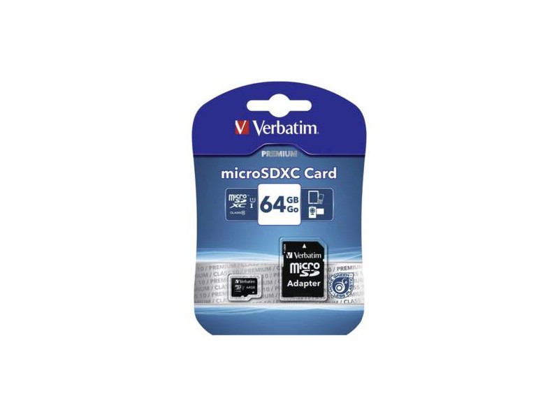 Micro SDXC Card 64GB Class 10 inkl. Adapter